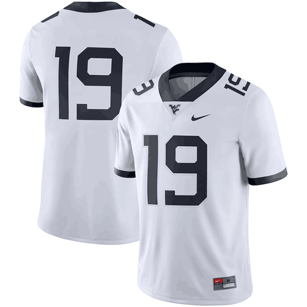 Men's Mountaineers #19 White Stitched Jersey